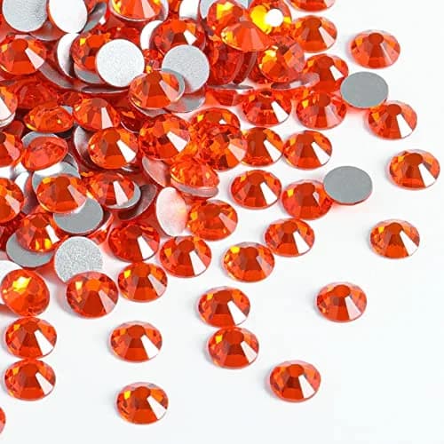 Beadsland Flat Back Crystal Rhinestones, SS10, 1440pcs, Orange | Sparkle for Crafts & Nails thumbnail 2