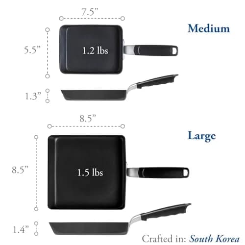 TECHEF Tamagoyaki Japanese Omelette Pan Large | PFOA-Free, Induction-Ready, Dishwasher Safe thumbnail 5