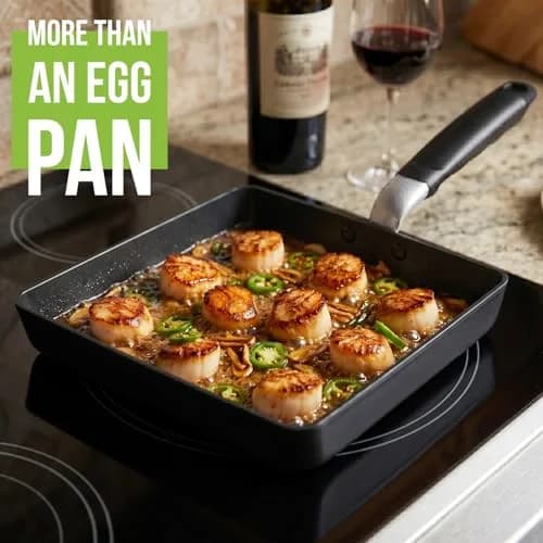 TECHEF Tamagoyaki Japanese Omelette Pan Large | PFOA-Free, Induction-Ready, Dishwasher Safe thumbnail 6