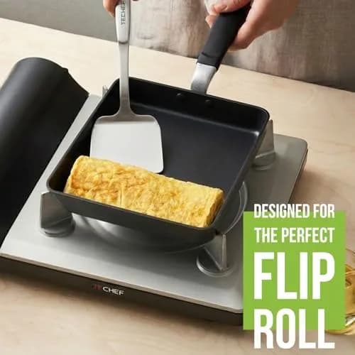 TECHEF Tamagoyaki Japanese Omelette Pan Large | PFOA-Free, Induction-Ready, Dishwasher Safe thumbnail 3