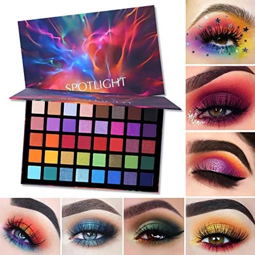 UCANBE Spotlight Eyeshadow Palette + 15 Brushes Set, 40 Colors Matte Shimmer Glitter | Highly Pigmented & Waterproof thumbnail 6