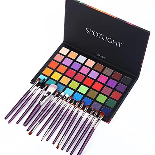 UCANBE Spotlight Eyeshadow Palette + 15 Brushes Set, 40 Colors Matte Shimmer Glitter | Highly Pigmented & Waterproof thumbnail 7