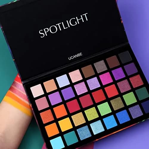 UCANBE Spotlight Eyeshadow Palette + 15 Brushes Set, 40 Colors Matte Shimmer Glitter | Highly Pigmented & Waterproof thumbnail 3
