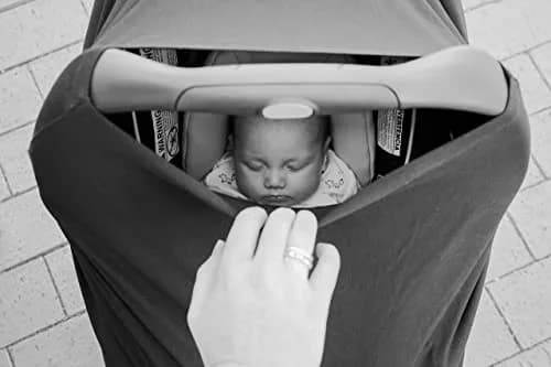 Mothera Baby Car Seat Cover Multi-use Nursing Covers for Breastfeeding Baby Must Haves for First Time Mom Infant Stroller Cover for Baby Boy or Girl, Black | 1 Count thumbnail 4