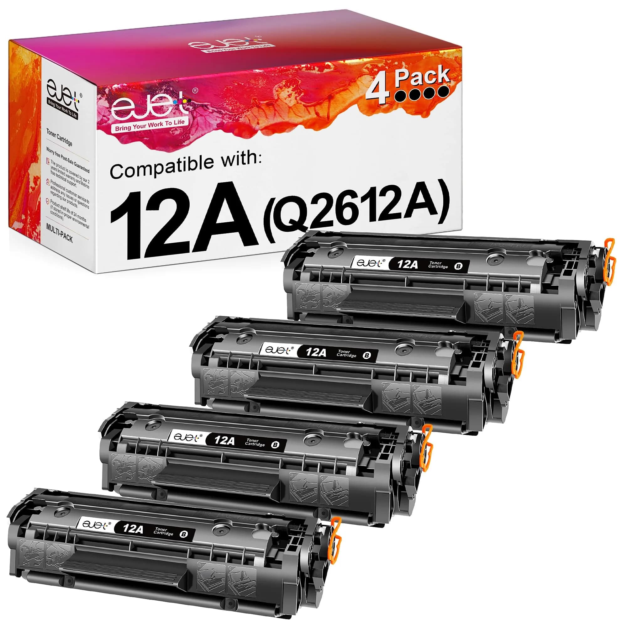 ejet 12A Toner Cartridge Replacement for HP 12A Black Toner Cartridges | High Page Yield & Compatibility