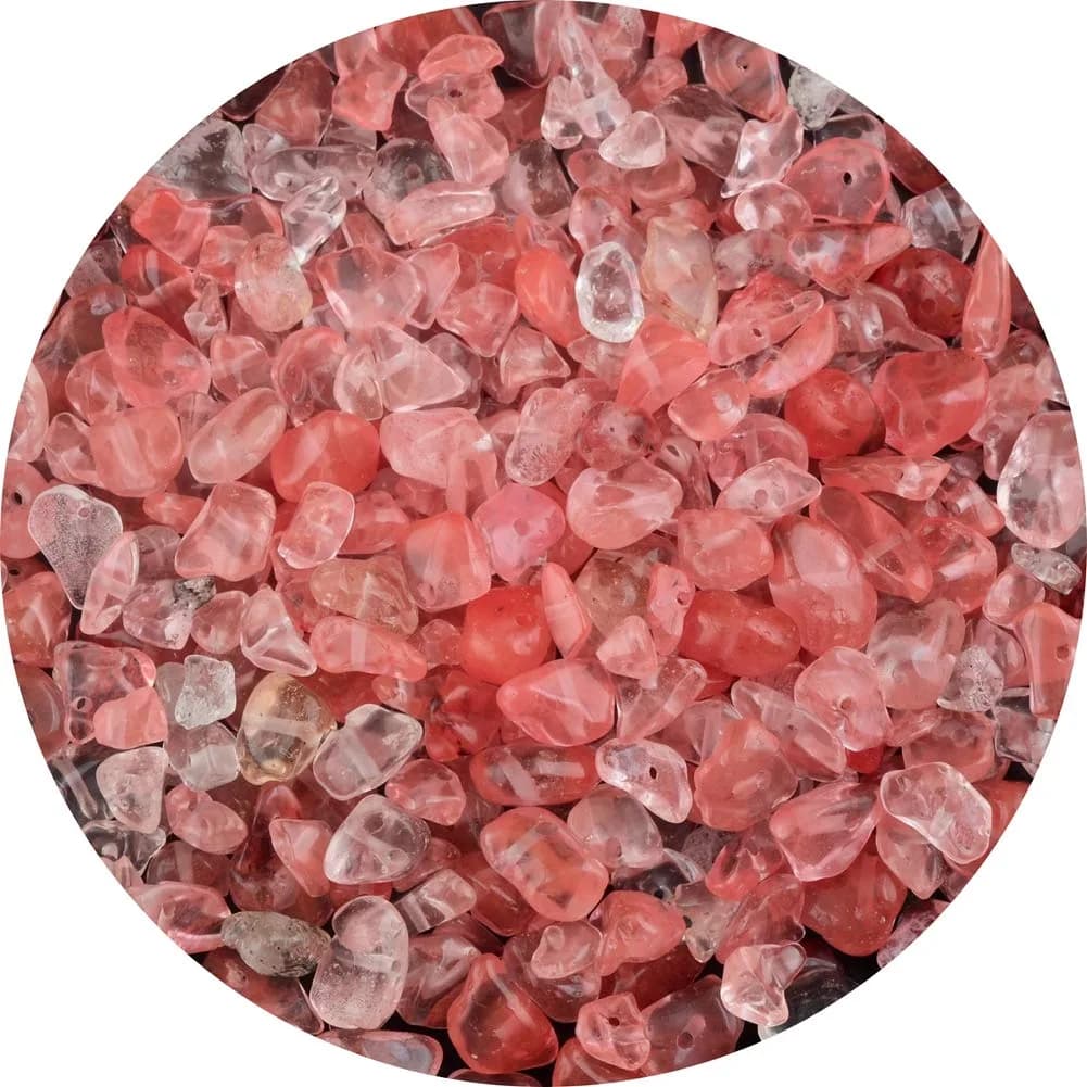 Cmidy Natural Chip Stone Beads Watermelon Red 5-8mm (150g / ~400 pcs) | Genuine Gemstone Beads for Jewelry Making — Watermelon Red stone