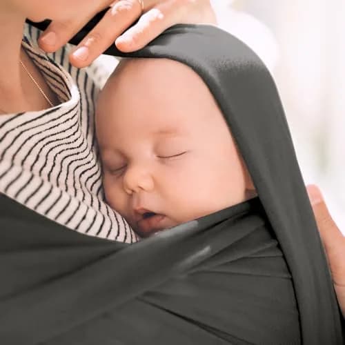 ACRABROS Baby Wrap Carrier for Newborns to Toddlers (8-35 lbs) | Breathable, Hands-Free, Dark Grey thumbnail 6