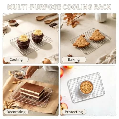 TeamFar Stainless Steel Toaster Oven Pan with Rack Set, 9"x7"x1" | Healthy, Heavy Duty & Dishwasher Safe thumbnail 7
