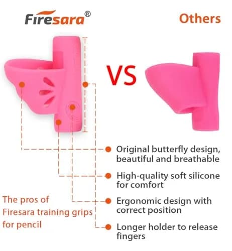 Firesara Left-Handed Training Grips, Assorted Colors | Fun Handwriting Aid for Special Needs & Adults thumbnail 3