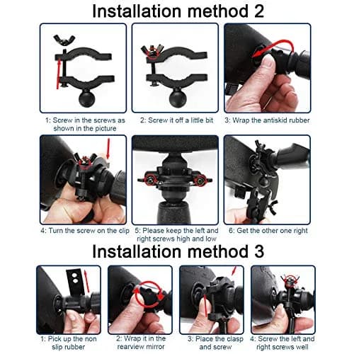 CALIDAKA Universal Dash Cam Mount Holder with 360° Ball Head & Handlebar Clamp | Fits Most Dash Cams & Action Cameras thumbnail 4