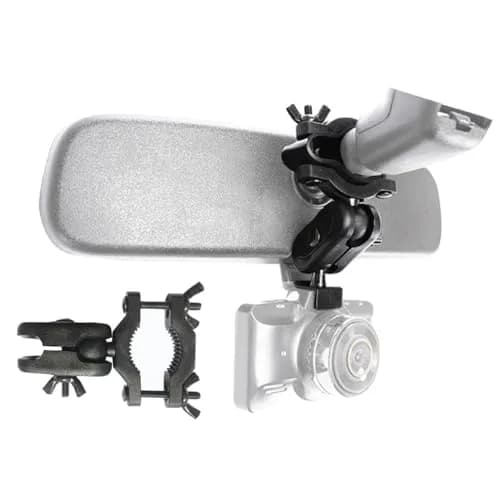 CALIDAKA Universal Dash Cam Mount Holder with 360° Ball Head & Handlebar Clamp | Fits Most Dash Cams & Action Cameras thumbnail 1