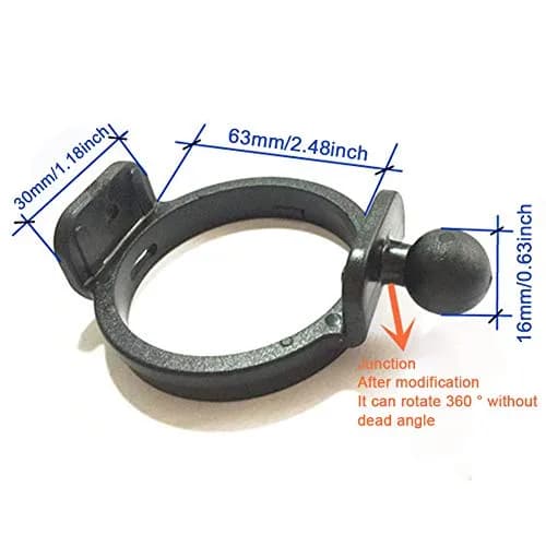 CALIDAKA Universal Dash Cam Mount Holder with 360° Ball Head & Handlebar Clamp | Fits Most Dash Cams & Action Cameras thumbnail 2