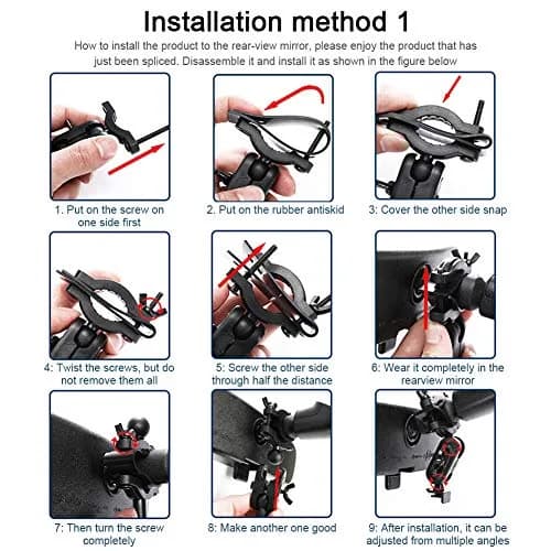 CALIDAKA Universal Dash Cam Mount Holder with 360° Ball Head & Handlebar Clamp | Fits Most Dash Cams & Action Cameras thumbnail 3