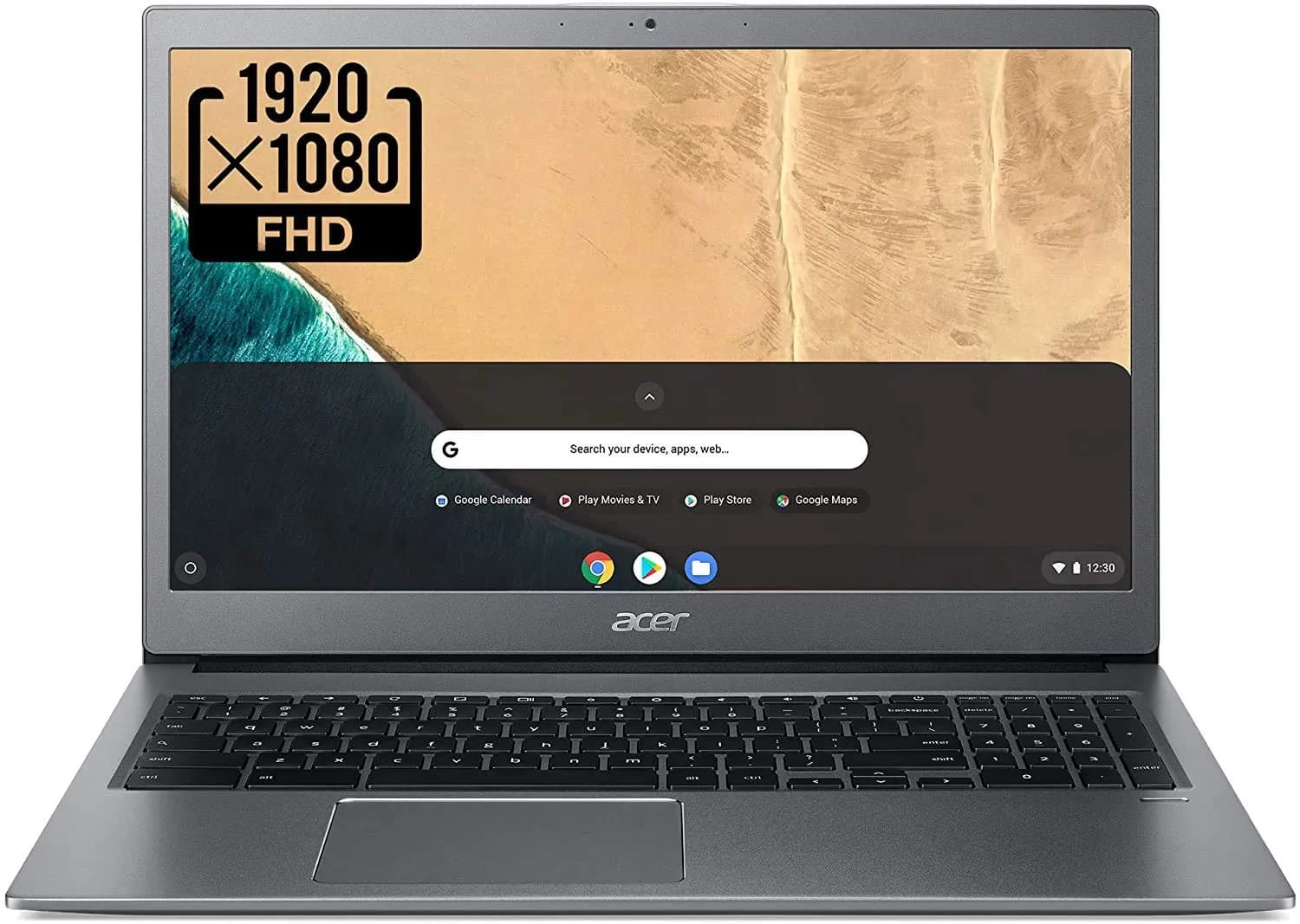 Acer Notebook Computer 15.6" FHD | Intel Core i3-8130U, 4GB DDR4, 128GB eMMC, Steel Gray — grey