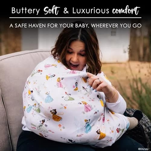 Milk Snob Original Disney Princess 5-in-1 Cover | Rayon Blend Fabric, Breathable, Multi-Use for Car Seat, Nursing, Shopping Cart, High Chair, Stroller thumbnail 4