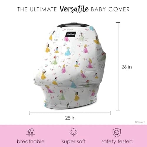 Milk Snob Original Disney Princess 5-in-1 Cover | Rayon Blend Fabric, Breathable, Multi-Use for Car Seat, Nursing, Shopping Cart, High Chair, Stroller thumbnail 7