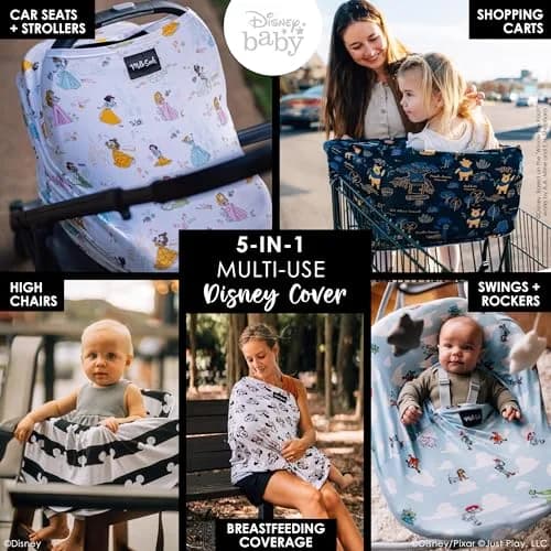 Milk Snob Original Disney Princess 5-in-1 Cover | Rayon Blend Fabric, Breathable, Multi-Use for Car Seat, Nursing, Shopping Cart, High Chair, Stroller thumbnail 2