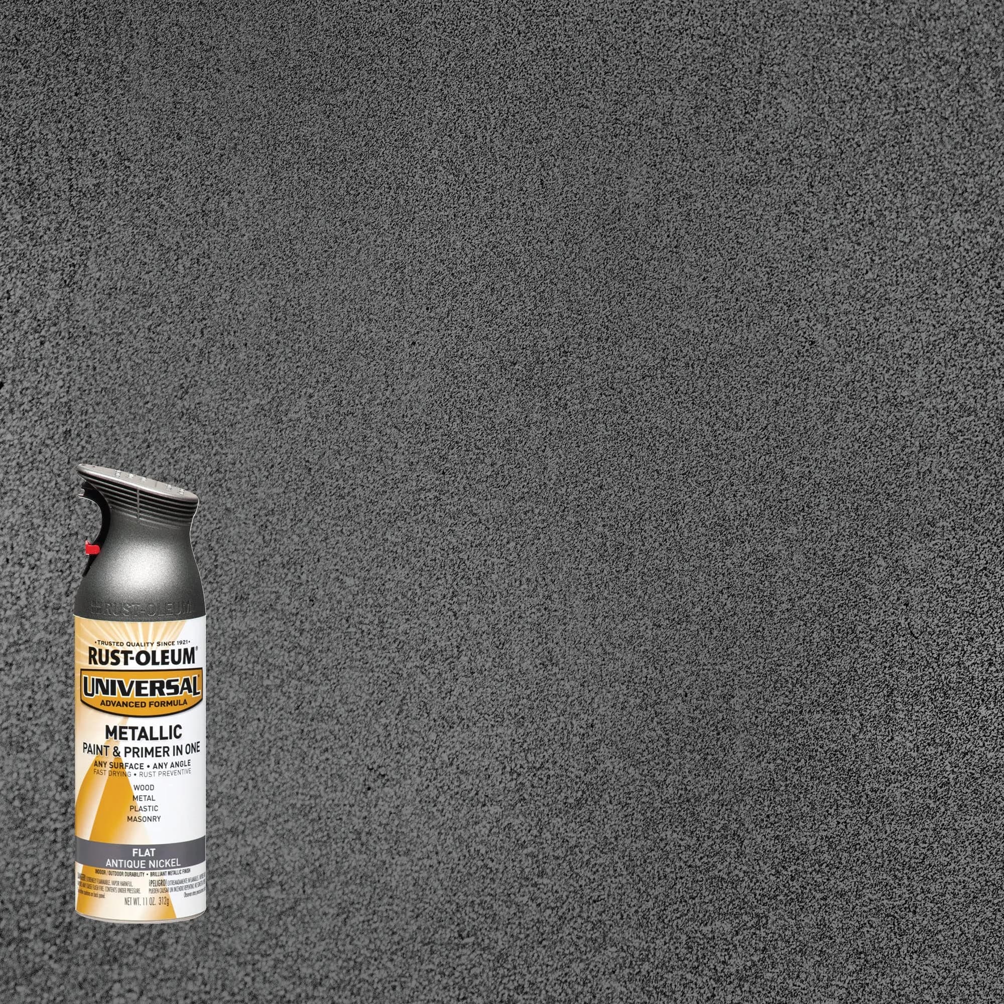 Rust-Oleum Universal Flat Antique Nickel Metallic Spray Paint, 11 oz (Pack of 6) - view 2