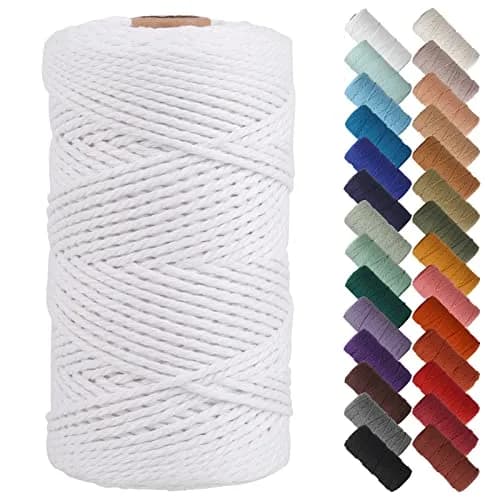 NOANTA White Macrame Cord 2mm 220yds | Soft Cotton Rope for Crafts & Decor thumbnail 1
