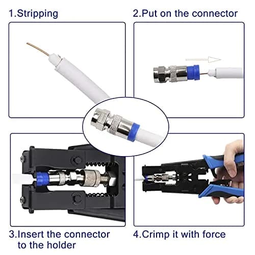 Delgada Coax Compression Tool, BNC Coaxial Cable Crimper Kit | Adjustable, Heavy Duty, Suitable for RG6 RG59 thumbnail 5