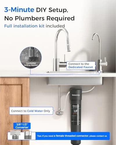 Waterdrop 15UB-UF Ultra Filtration Under Sink Water Filter System with Dedicated Faucet 19000 Gallons | Reduces Lead, Chlorine, Taste & Odor thumbnail 7