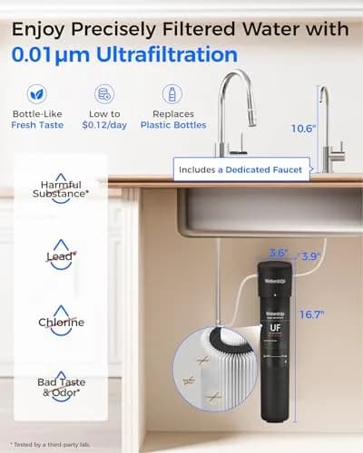 Waterdrop 15UB-UF Ultra Filtration Under Sink Water Filter System with Dedicated Faucet 19000 Gallons | Reduces Lead, Chlorine, Taste & Odor thumbnail 2