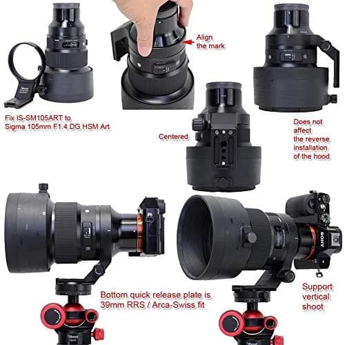 iShoot 82mm Metal Tripod Mount Ring Lens Collar for Sigma 105mm F1.4 DG HSM & 100-400mm DG DN OS | Arca-Swiss Fit thumbnail 5