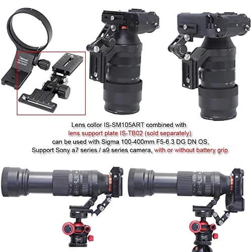 iShoot 82mm Metal Tripod Mount Ring Lens Collar for Sigma 105mm F1.4 DG HSM & 100-400mm DG DN OS | Arca-Swiss Fit thumbnail 7