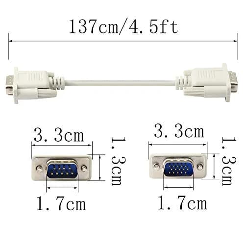 PNGKNYOCN 4.5 Feet DB 9 Pin to VGA Adapter Cable | RS232 to VGA Conversion for Computers & Printers thumbnail 5
