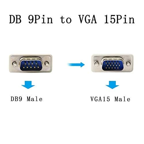 PNGKNYOCN 4.5 Feet DB 9 Pin to VGA Adapter Cable | RS232 to VGA Conversion for Computers & Printers thumbnail 3