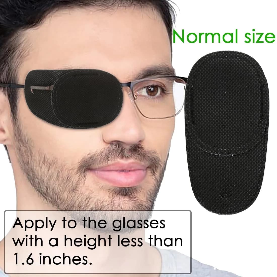 VEEJION Black 12PCS Eye Patches for Glasses | Treat Lazy Eye Amblyopia for Left or Right Eyes - view 2