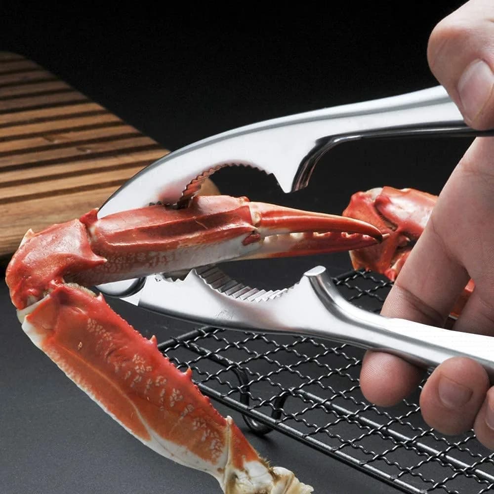 Ajmyonsp Red+Silver 8-Piece Seafood Cracker and Picks Set - Heavy Duty Stainless Steel Nut Cracker & Lobster Tool - view 3
