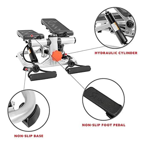 Sunny Health & Fitness Mini Stair Stepper w/Bands & Adjustable Step Height 16.2 lb (7.35 kg) thumbnail 4