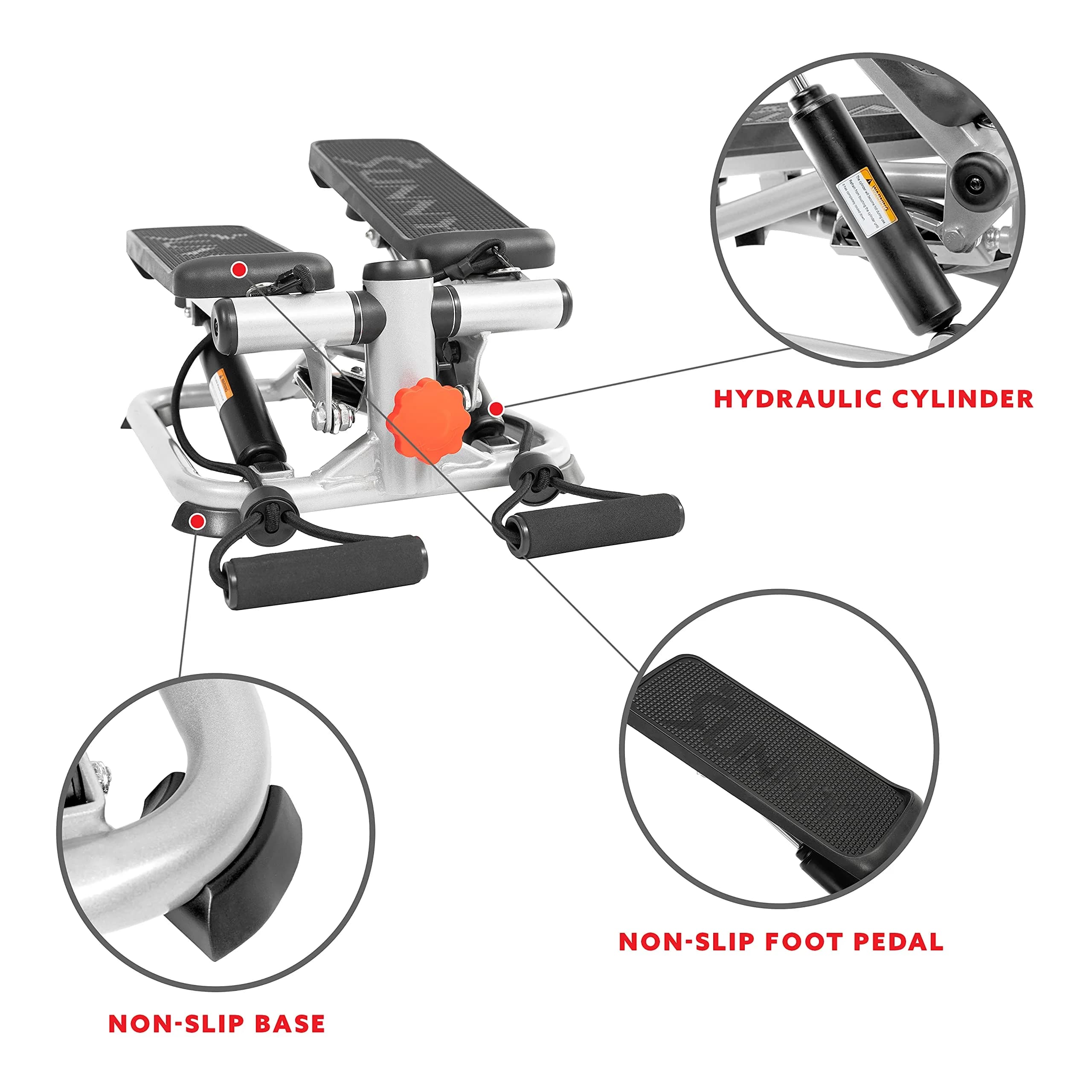 Sunny Health & Fitness Mini Stair Stepper w/Bands & Adjustable Step Height 16.2 lb (7.35 kg) - view 4