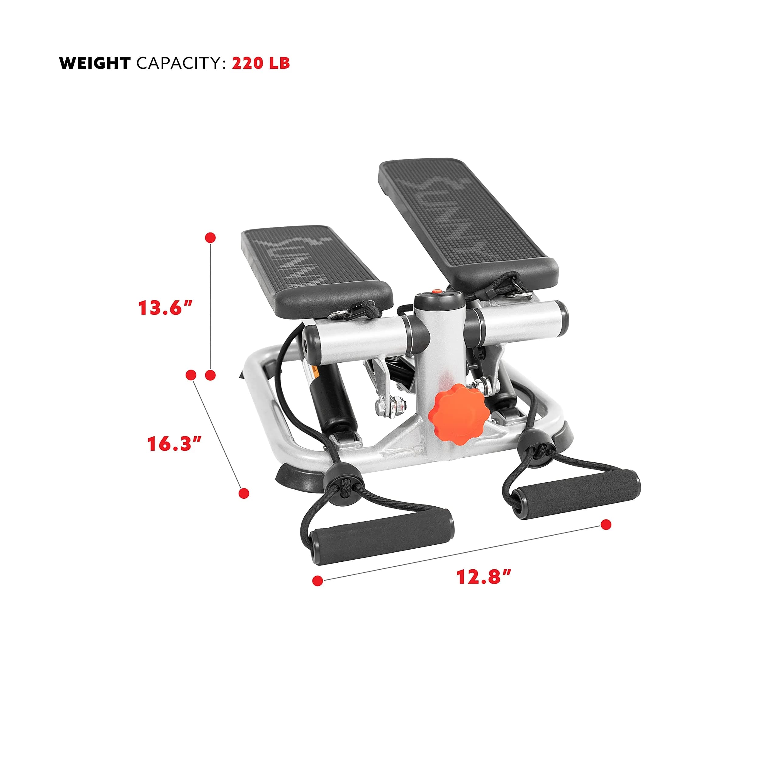 Sunny Health & Fitness Mini Stair Stepper w/Bands & Adjustable Step Height 16.2 lb (7.35 kg) - view 5
