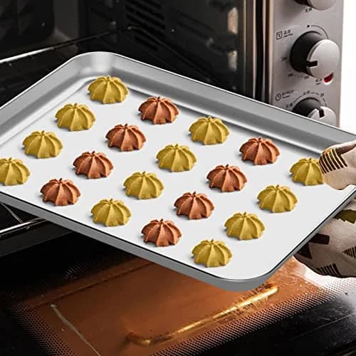 Wildone Stainless Steel Baking Sheet with Rack Set [2 Pans + 2 Racks] 22.86cm x 17.78cm x 2.54cm (9" x 7" x 1") | Heavy Duty Non-Toxic Bakeware thumbnail 5
