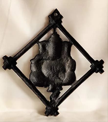 Akriti Brass Art Wares Metal Lord Ganesha Square Frame Wall Hanging Showpiece 32cm (Brown) | Antique Religious Wall Art thumbnail 3