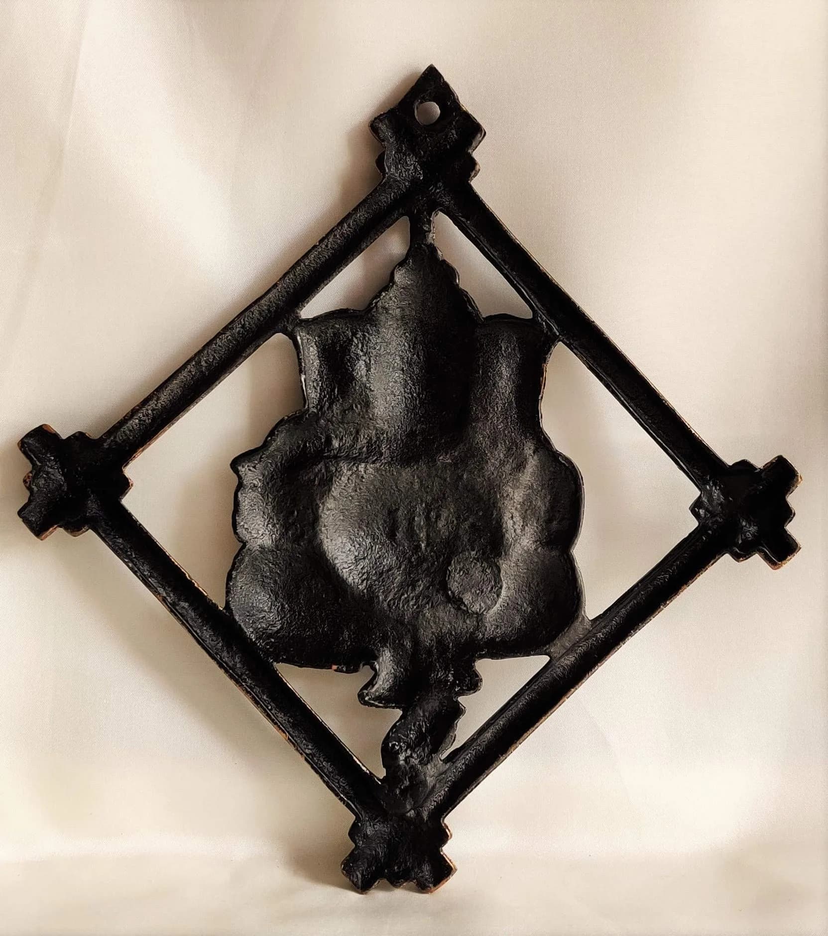 Akriti Brass Art Wares Metal Lord Ganesha Square Frame Wall Hanging Showpiece 32cm (Brown) | Antique Religious Wall Art - view 3