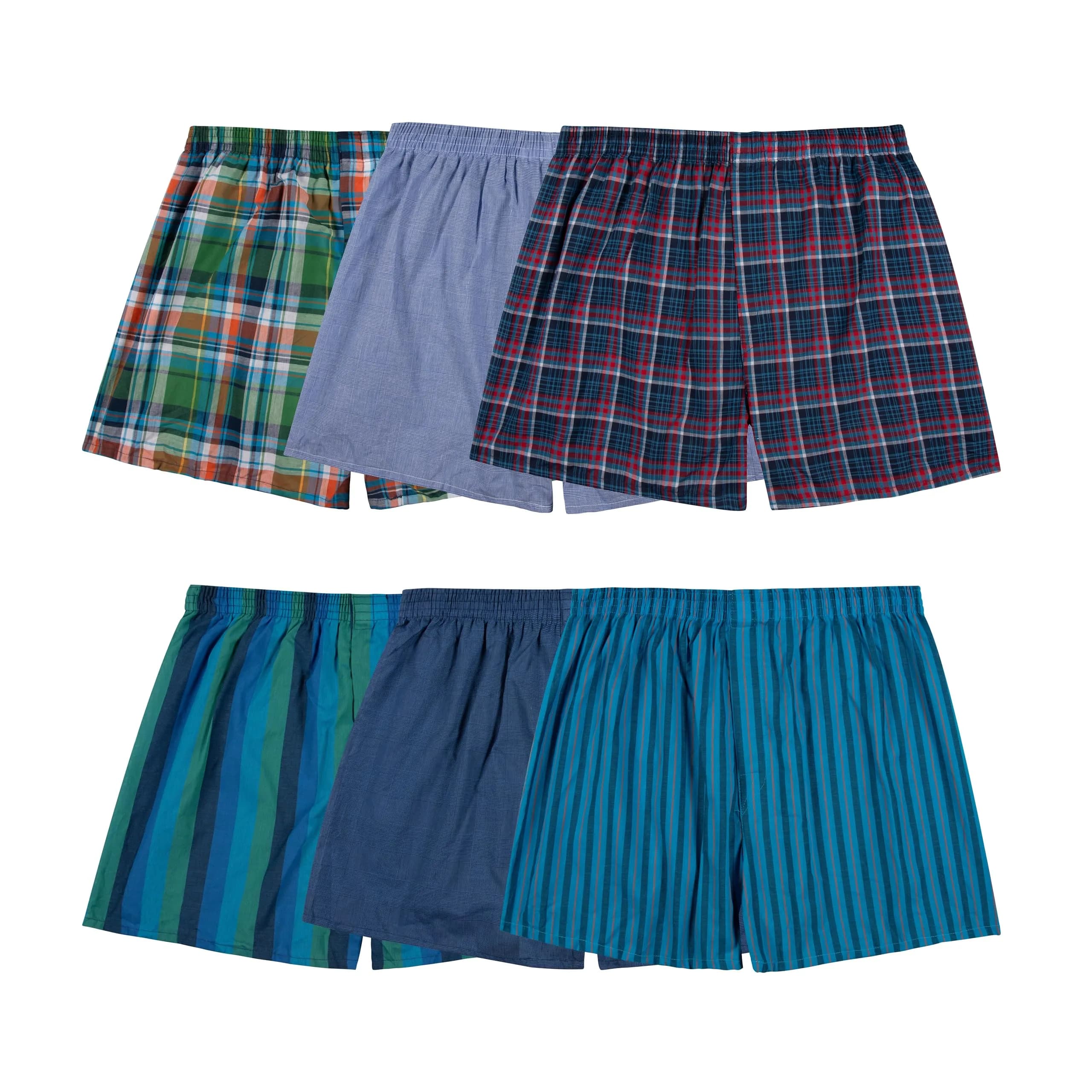 Fruit of the Loom Men's Tag-Free Boxer Shorts (Knit & Woven) 6 Pack | Assorted Colors, Medium