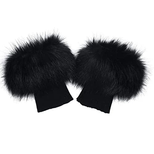 LA CARRIE Women's Faux Fur Plush Leg Warmers - Black | One Size (156 g) thumbnail 1