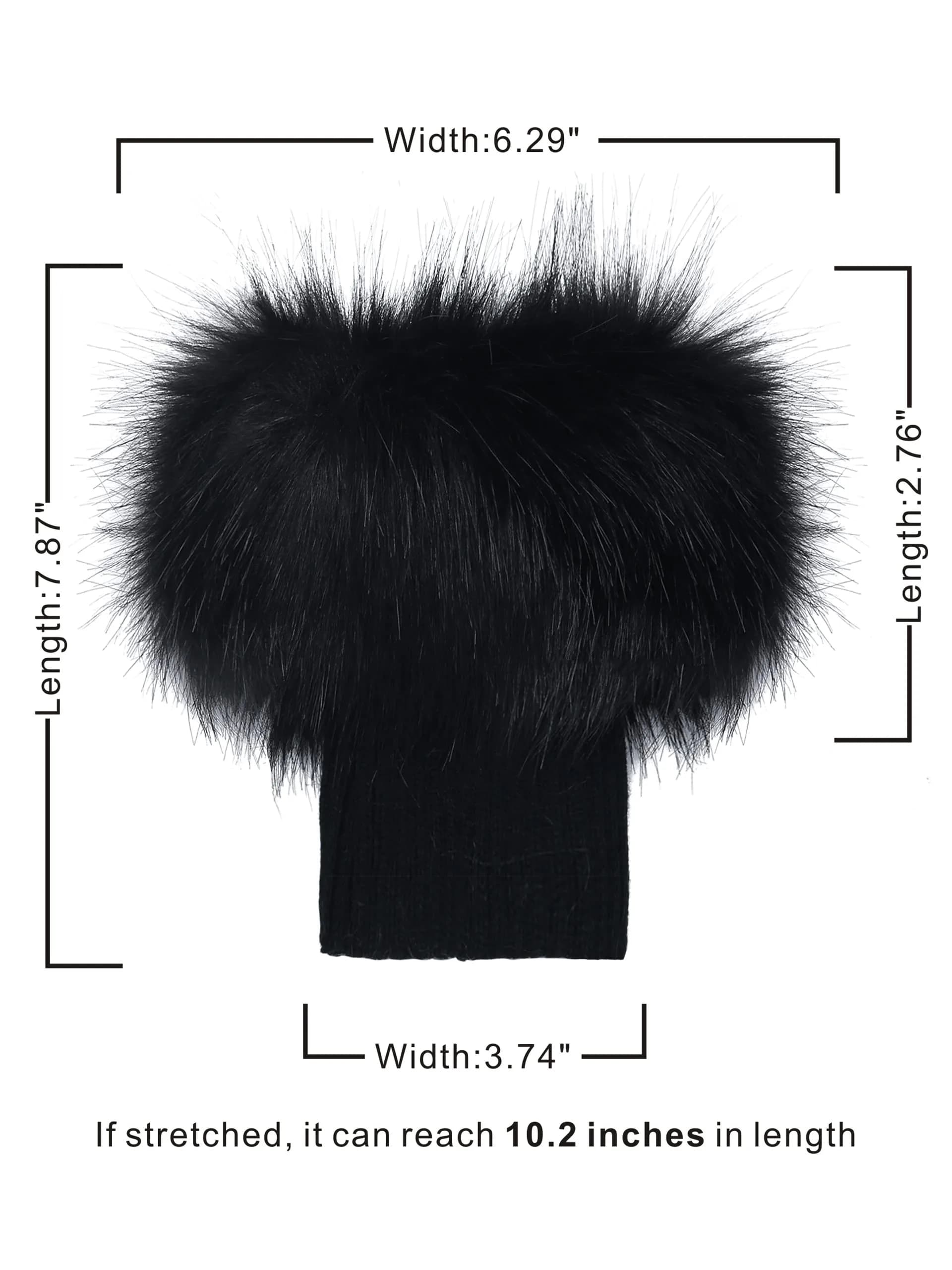 LA CARRIE Women's Faux Fur Plush Leg Warmers - Black | One Size (156 g) - view 4