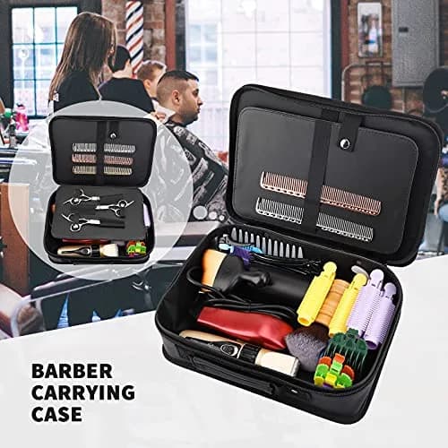 Segbeauty Barber Tool Bag, 30 x 21.5 x 8 cm | PU Leather Travel Makeup & Hair Kit Organizer thumbnail 2