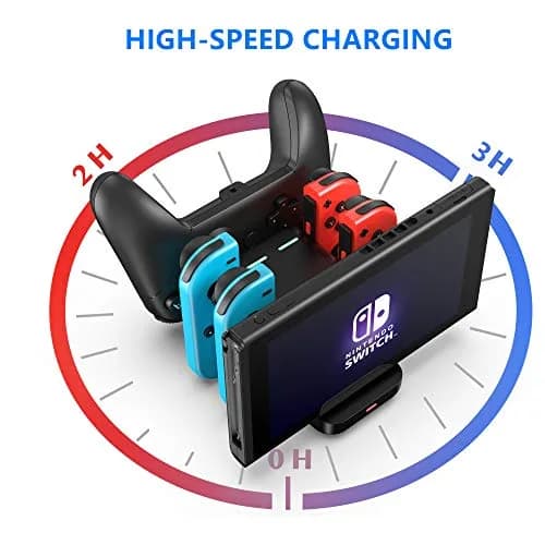 FANPL 6-in-1 Controller Charging Dock Station for Nintendo Switch & OLED Model & Lite with USB-C Cable | Charges 4 Joy-Cons & 2 Pro Controllers thumbnail 2