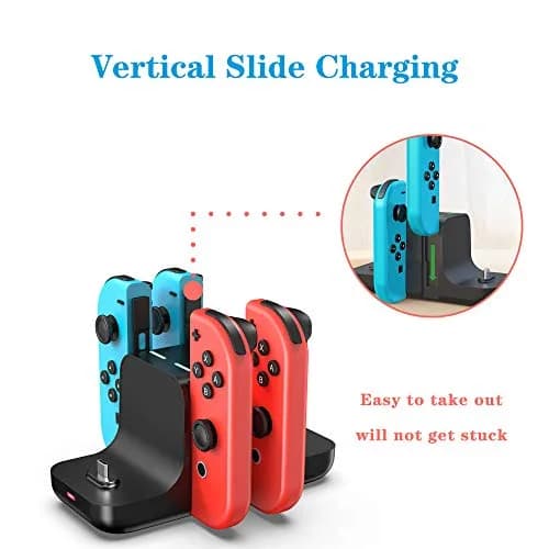 FANPL 6-in-1 Controller Charging Dock Station for Nintendo Switch & OLED Model & Lite with USB-C Cable | Charges 4 Joy-Cons & 2 Pro Controllers thumbnail 4