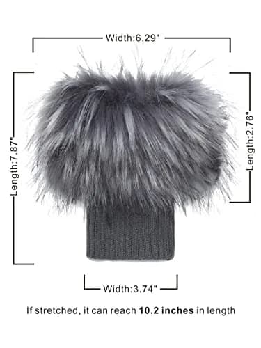 LA CARRIE Women's Faux Fur Plush Leg Warmers - Grey With Tips | One Size (15.9 cm loop, 19.8 cm knit) thumbnail 4