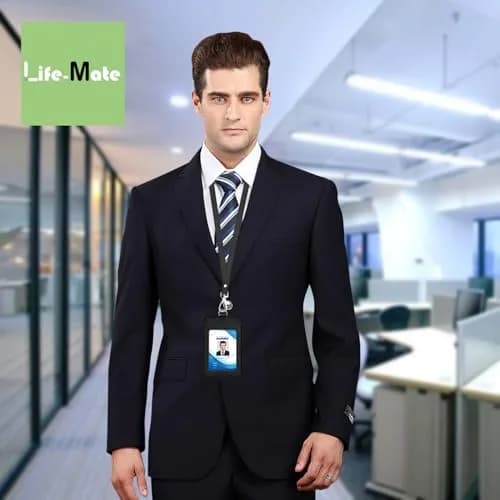 Life-Mate PU Leather ID Badge Holder with Clear ID Window & PU Leather Lanyard in Black | Durable, Stylish & Versatile thumbnail 6