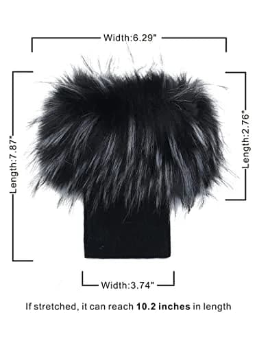 LA CARRIE Faux Fur Plush Leg Warmers Short Fuzzy Leg Cuffs for Women & Girls | Black & White (1 Pair) thumbnail 4