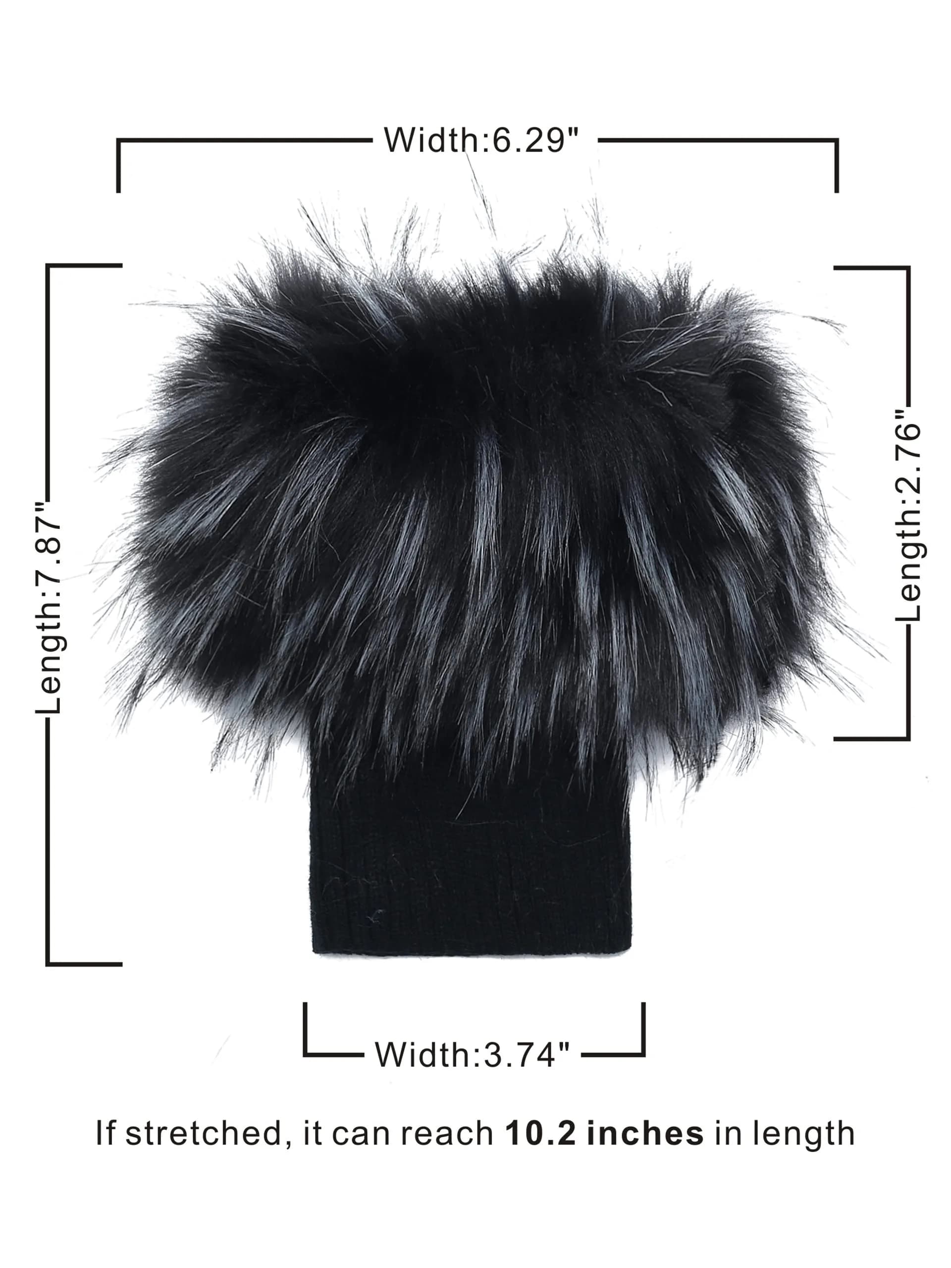 LA CARRIE Faux Fur Plush Leg Warmers Short Fuzzy Leg Cuffs for Women & Girls | Black & White (1 Pair) - view 4