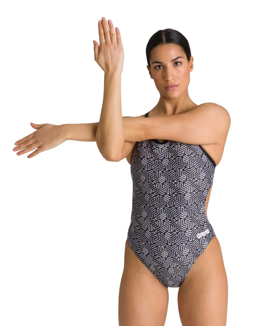 ARENA Kikko Womens Chlorine Resistant Athletic One Piece Swimsuit | Water Sports-Black