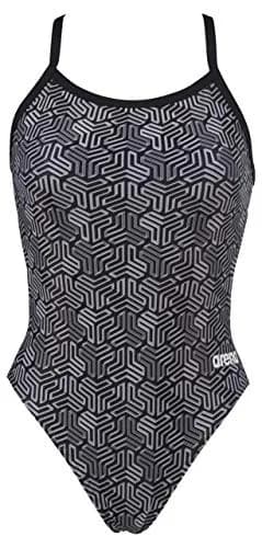 ARENA Kikko Womens Chlorine Resistant Athletic One Piece Swimsuit | Water Sports-Black thumbnail 6